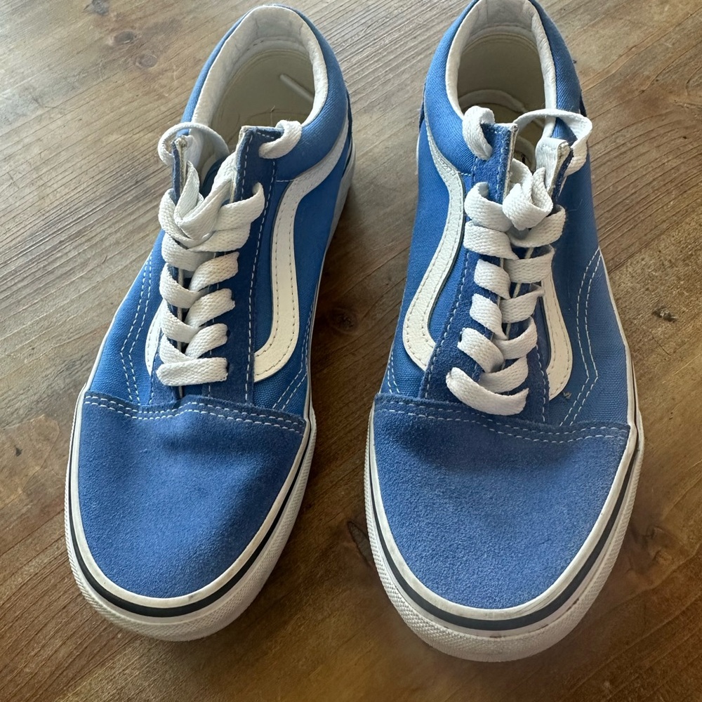 Blue and White Vans Authentic Sneakers